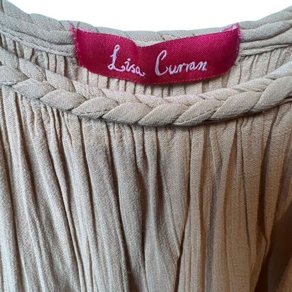 Lisa Curran Blush Pink Maxi Dress Braided Strap Flowy Boho Resort Wear Size S/M - Picture 10 of 13